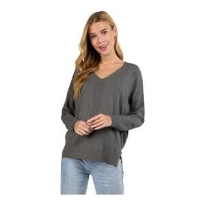 Dreamers Gray Long Sleeve V Neck Super Soft Sweater Grey S/M NWT